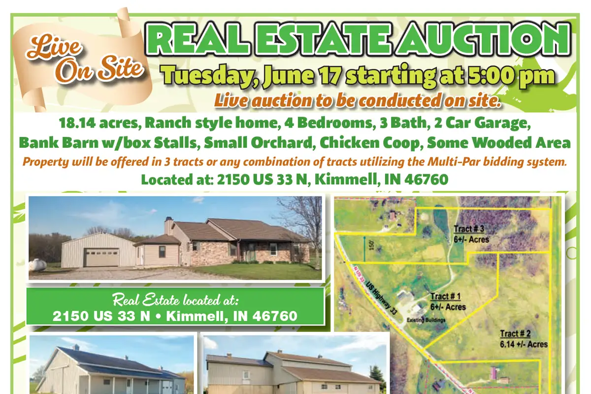 Kimmell, Indiana Real Estate Auction, June 17th, 2025