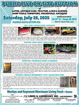 Otsego, Michigan personal property auction: July 26, 2025