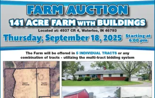 Waterloo, Indiana Farm Auction: 14 Acres with Buildings