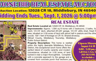 Lester & Judy Yoder Real Estate Auction, Middlebury, IN, September 1, 2026