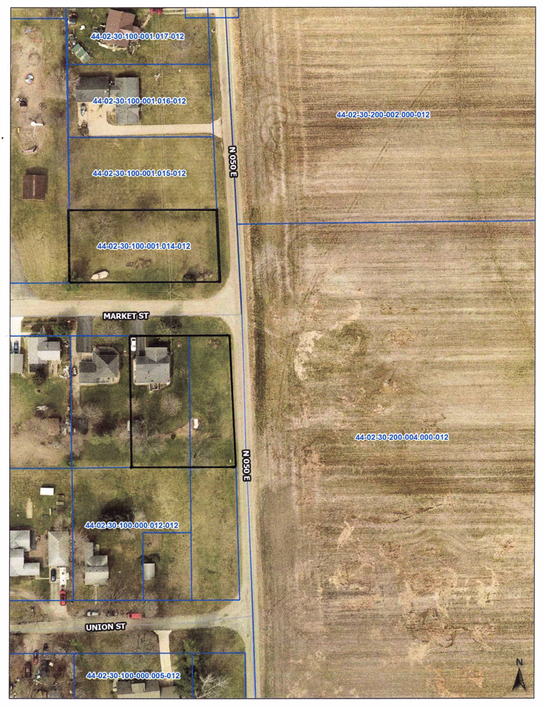 Overhead map view of LaGrange, Indiana property for auction.