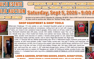 Multi-Estate auction in Shipshewana, IN, September 5, 2026